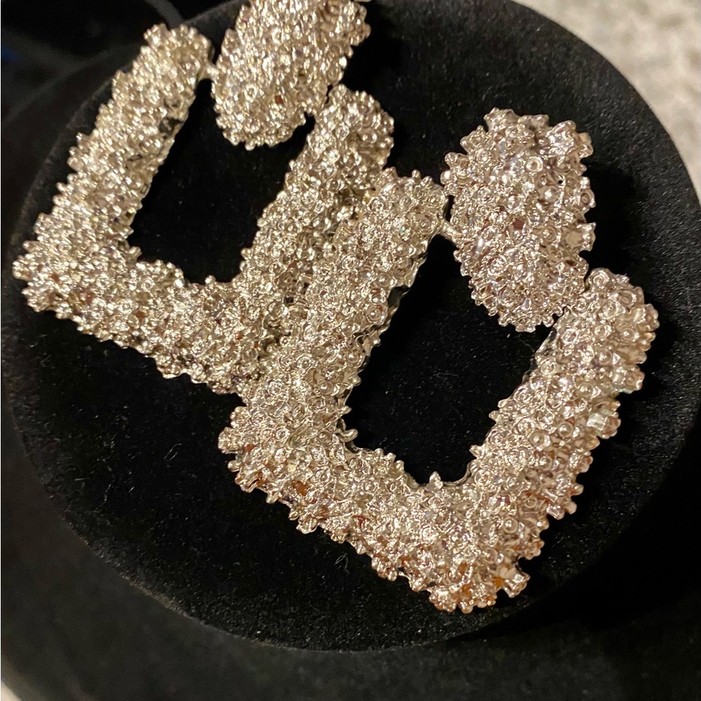 Exquisite silver-colored earrings